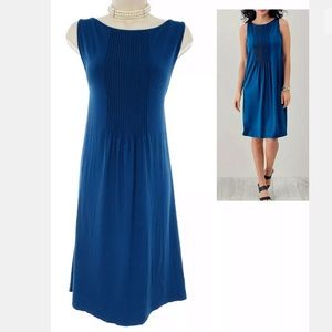 Size Large▪️J.JILL BLUE WEAREVER PINTUCKED DRESS
